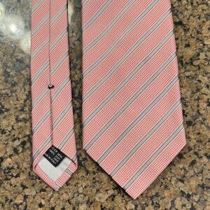 Zara Pink and Silver Striped Silk Tie by Gucci